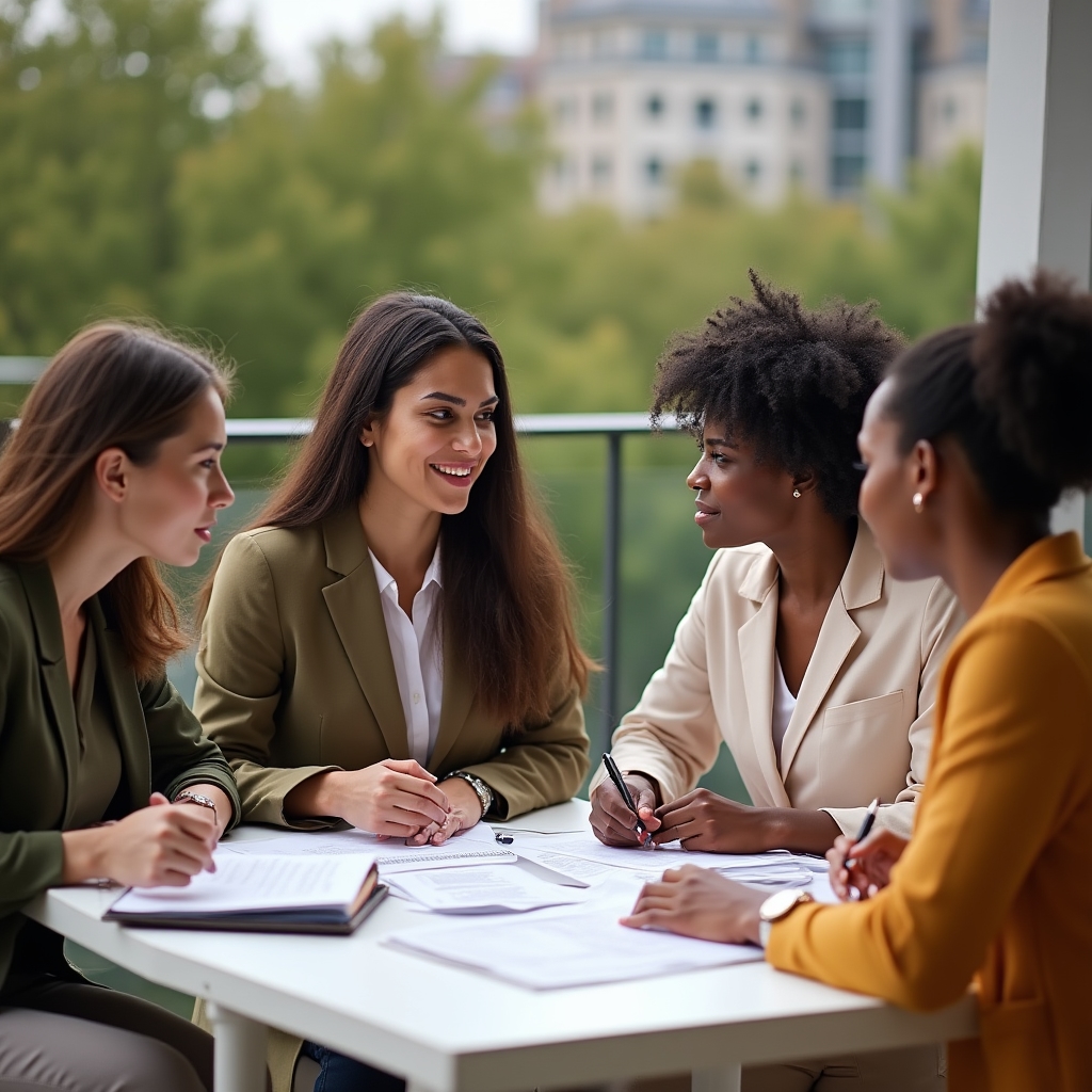 Team von Fachleuten diskutiert psychologische Konzepte rund um Selbstwert und Verhalten